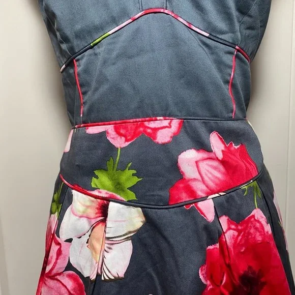 Anthropologie Sine Hollyhock Floral Dress Size 12 - Picture 4 of 8